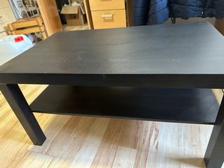 Mesa centro negra de madera