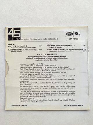 Mireille Mathieu Disco Vinilo Villancicos Navidad