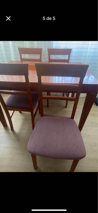 Mesa comedor 4 sillas madera