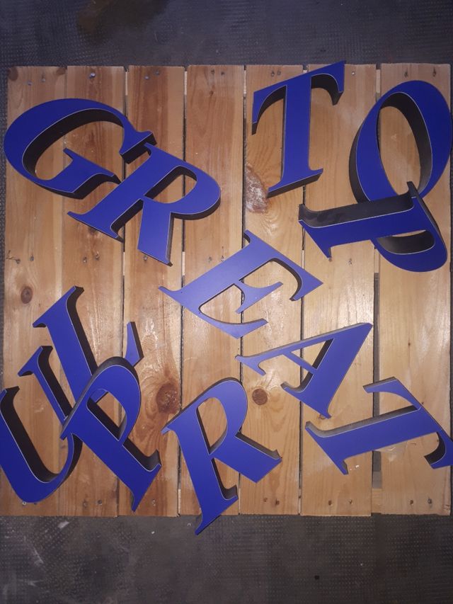 Insegna cartello Lettere in 3D blu per insegna