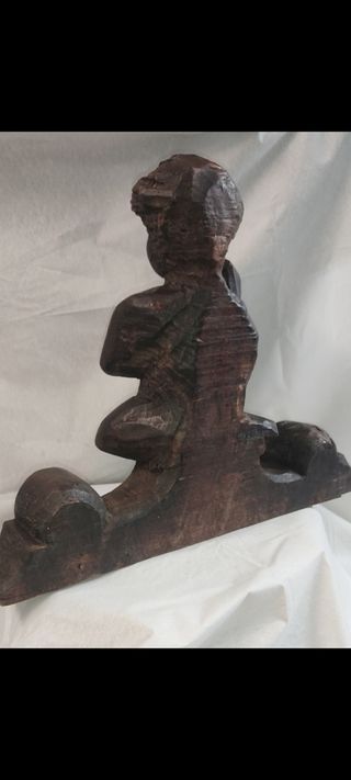  ANTICA Scultura lignea Putto '700