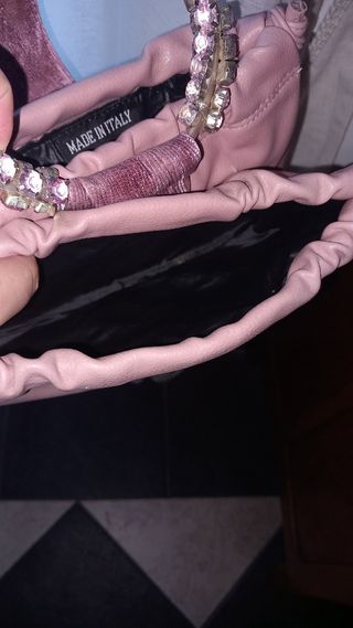 Borsa a mano rosa|borsetta cristalli