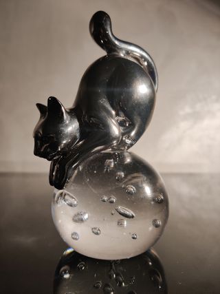 Gatto Argento 925 su Murrina Ottaviani