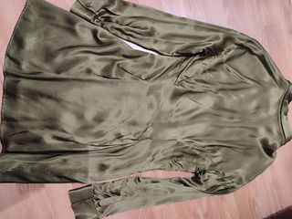 Vestido camisero verde oliva