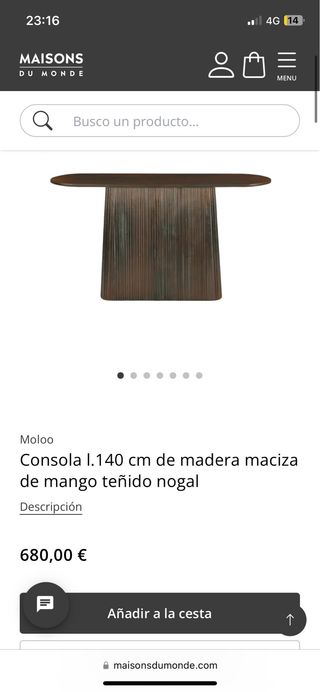 Mesa consola Moloo SIENNE - Madera artesanal NUEVA