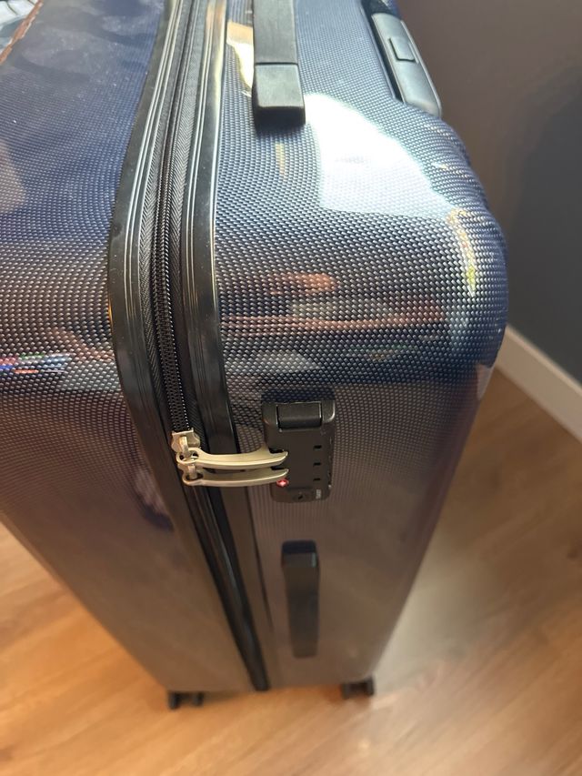 Maleta azul carbono grande 90L