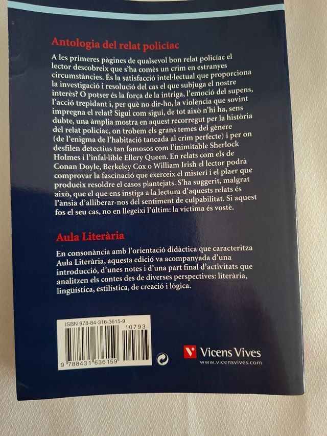 Antologia Del Relat Policial. Col.lecció Aula L...