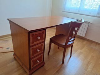 Escritorio madera maciza - 3 cajones