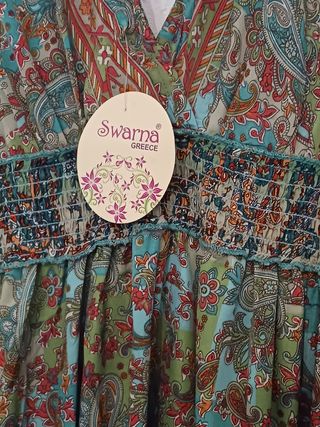 Vestido largo 100%seda vintage India nu