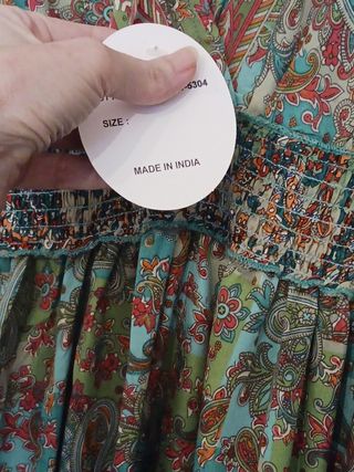 Vestido largo 100%seda vintage India nu