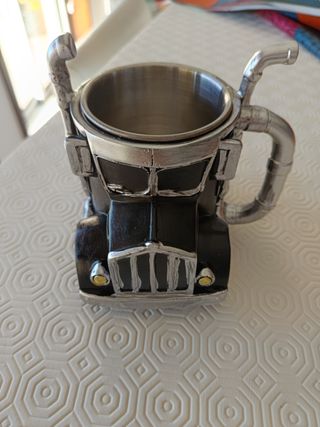 Caneca Camião - Metal - Preta e Prata