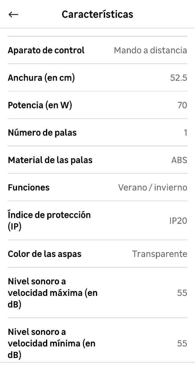 Mantra Alisio ventilador de teto branco com luz DC