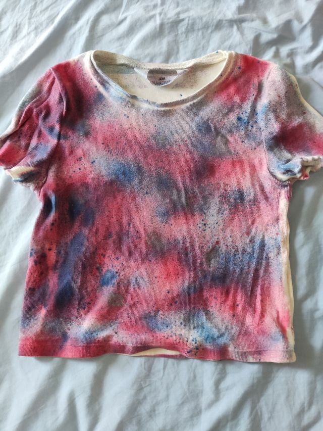 Camiseta tie-dye cropped HM talla 11-12