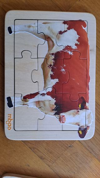 Puzzle madera vaca 12 piezas