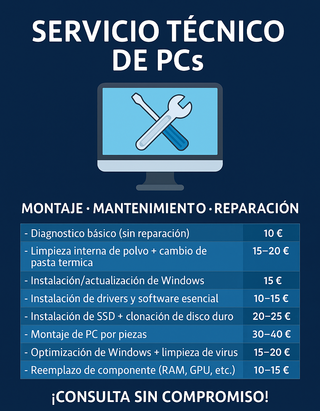 Mantenimiento, montaje y reparación de ordenadores