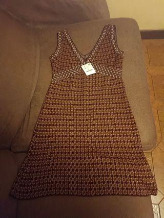 Vestido Zara marrón dorado - Talla S