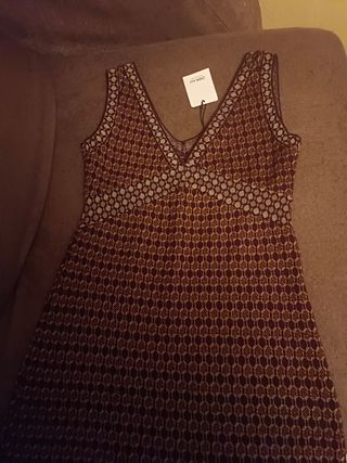 Vestido Zara marrón dorado - Talla S