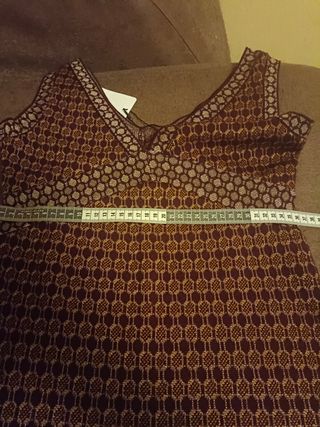 Vestido Zara marrón dorado - Talla S