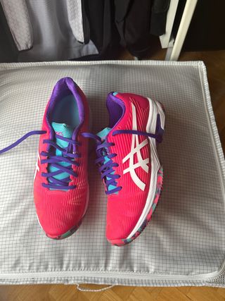 Zapatillas ASICS padel mujer rosa-morado
