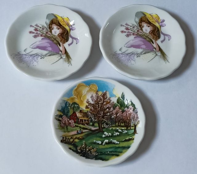 Lote 3 Platitos Vintage Porcelana Decorativos