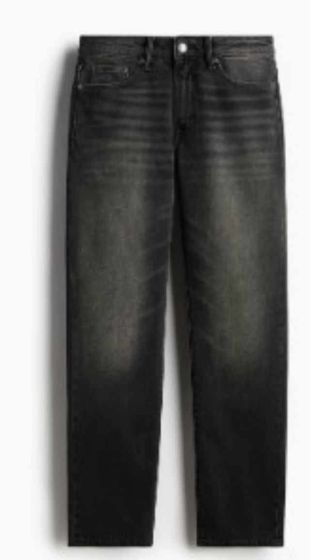 Vaqueros. Jeans rectos H&M gris oscuro, talla 36.