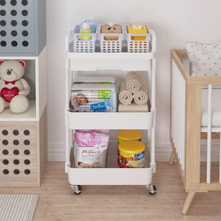 Carrito de Almacenaje con Ruedas y Cajón