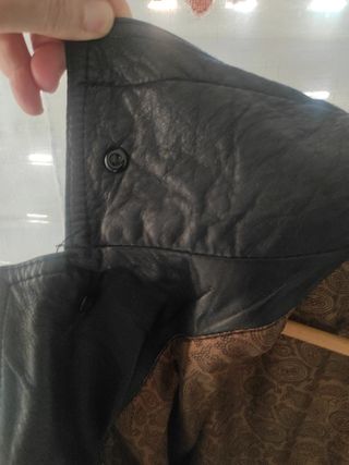 Chaqueta cuero negra c/cremallera