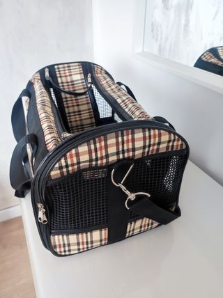 Bolso transportín perro beige