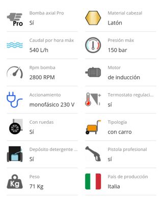 Hidrolimpiadora Comet Scout 150 Classic agua calie