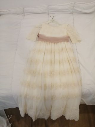 Traje "comunión" niña blanco-rosa