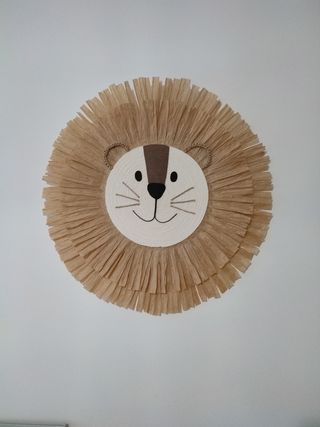 León rafia pared