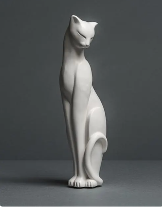 Gatto in stampa 3D in resina – Scultura moderna in