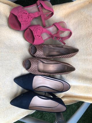 3 OFERTON 3 de Zapatos tacón 40 marrón,rosa, azul