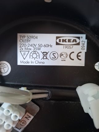 Lámpara techo IKEA - 2 luces