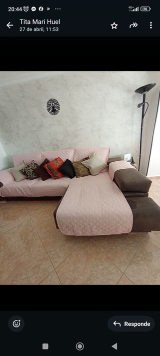 Sofá chaise longue marrón. Como nuevo.