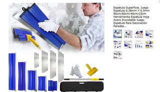 Juego de espátulas acero para yeso decora.nuevo