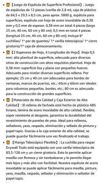 Juego de espátulas acero para yeso decora.nuevo