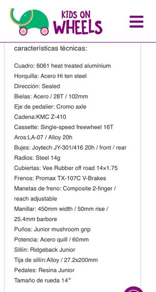 Bici niño 14” verde Ridgeback MX14 (nueva 239€)