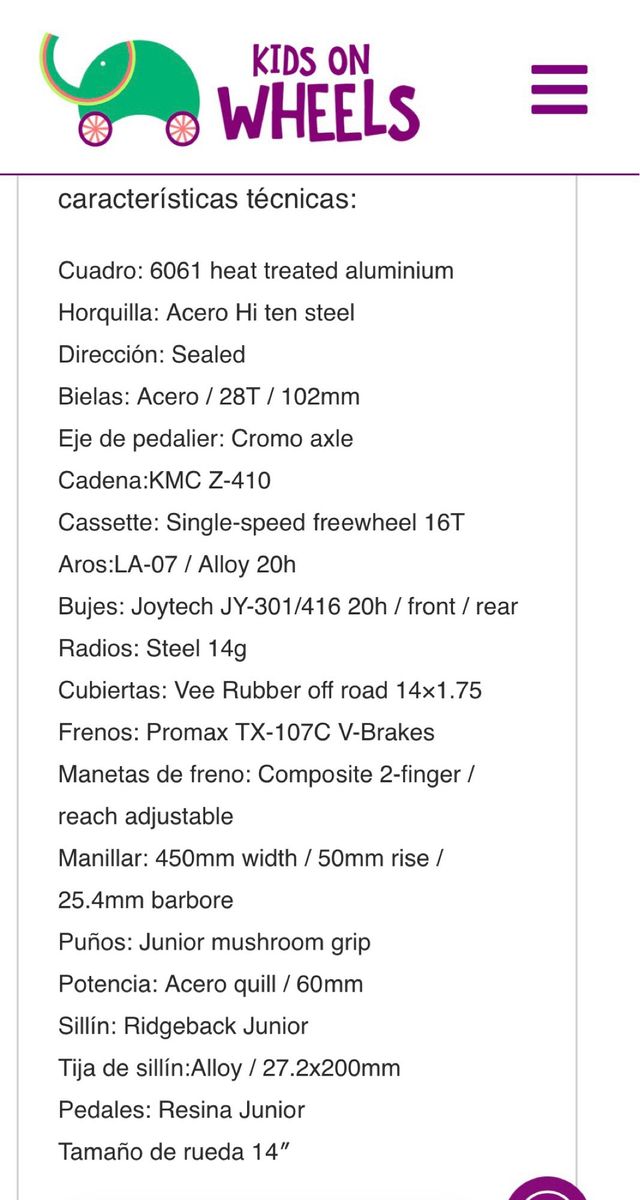 Bici niño 14” verde Ridgeback MX14 (nueva 239€)