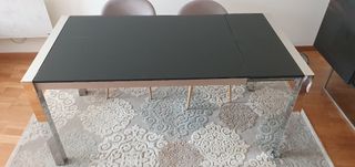 Mesa comedor extensible cristal negro