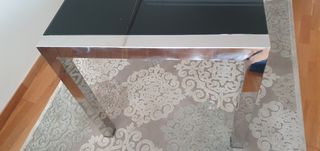 Mesa comedor extensible cristal negro