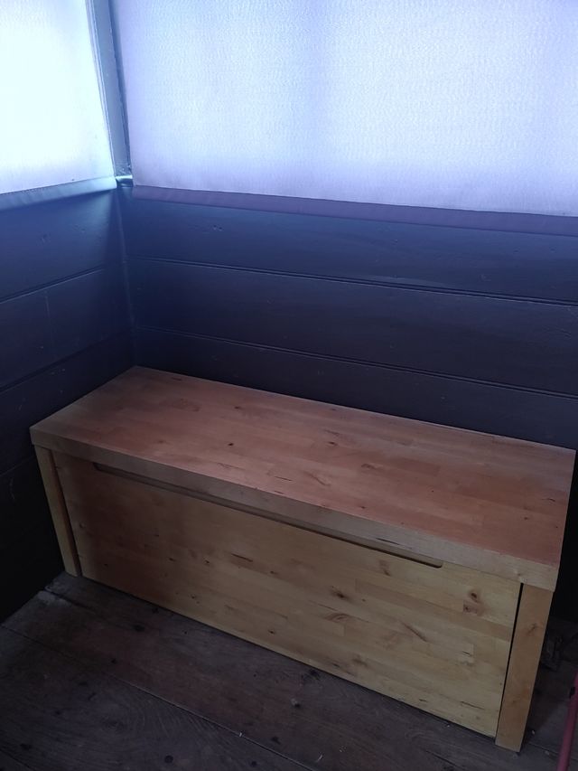 Banco baúl madera - almacenaje