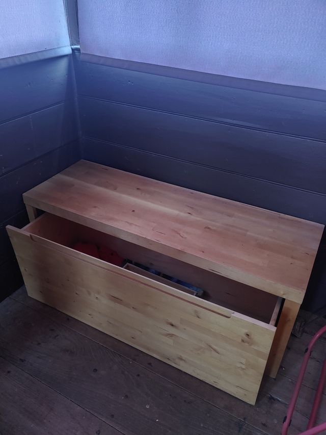 Banco baúl madera - almacenaje