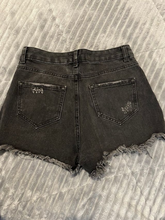 Shorts vaqueros grises rotos - 36