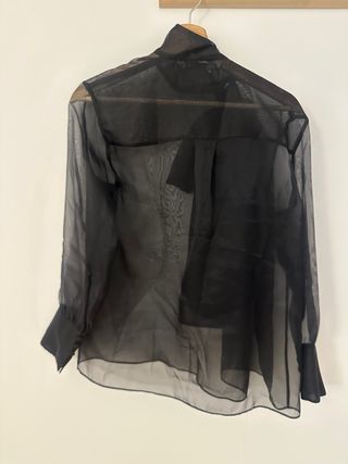 Blusa negra gasa transparencia Zara - Talla S