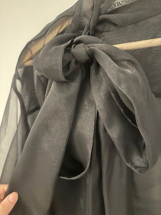 Blusa negra gasa transparencia Zara - Talla S