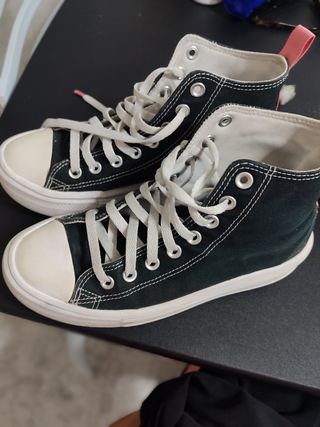 Converse altas negras y rosas originales 