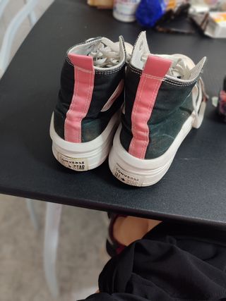 Converse altas negras y rosas originales 