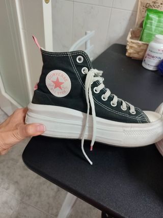 Converse altas negras y rosas originales 