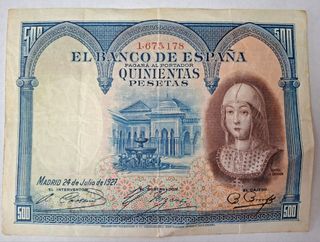 Billete 500 Pesetas 1927